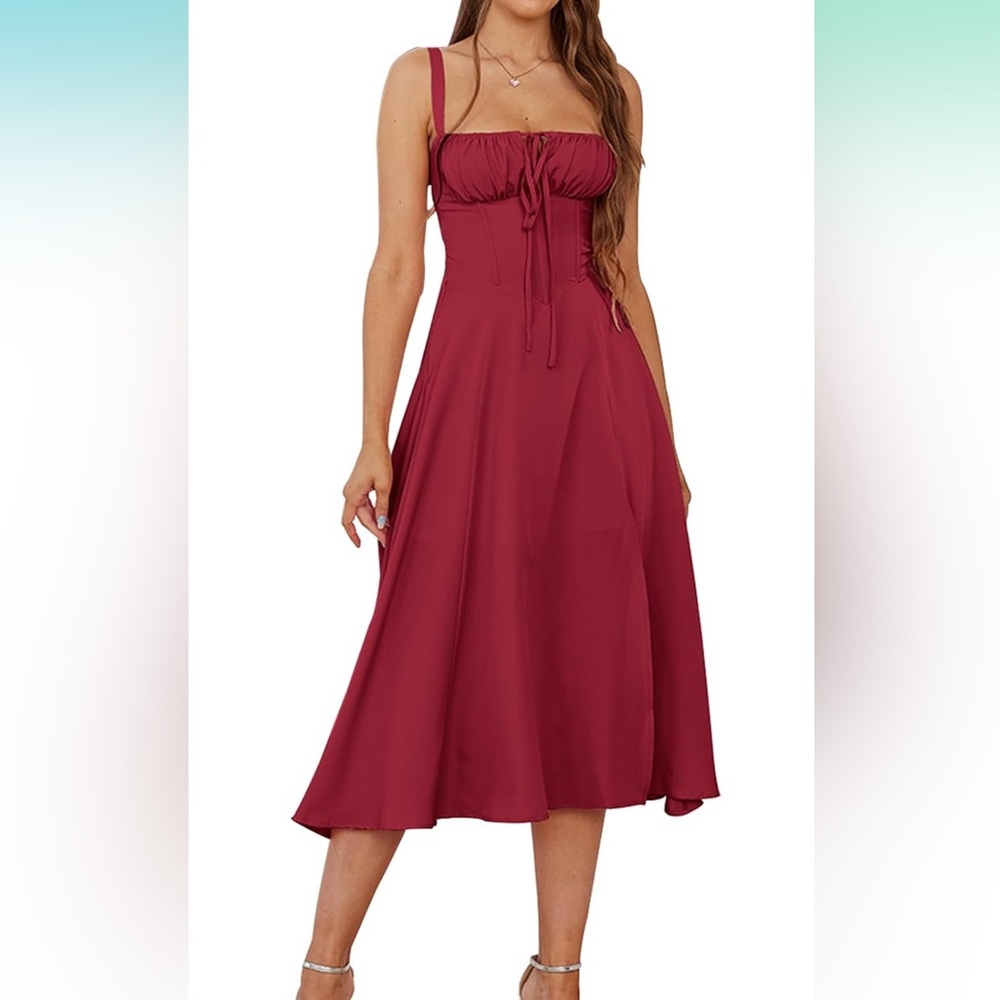Elegant Burgundy Midi Dress